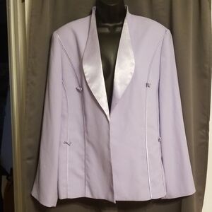 Ms. Divine Women's Blazer Lavender Satiny Lapels Size 20 GUC READ
